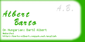 albert barto business card